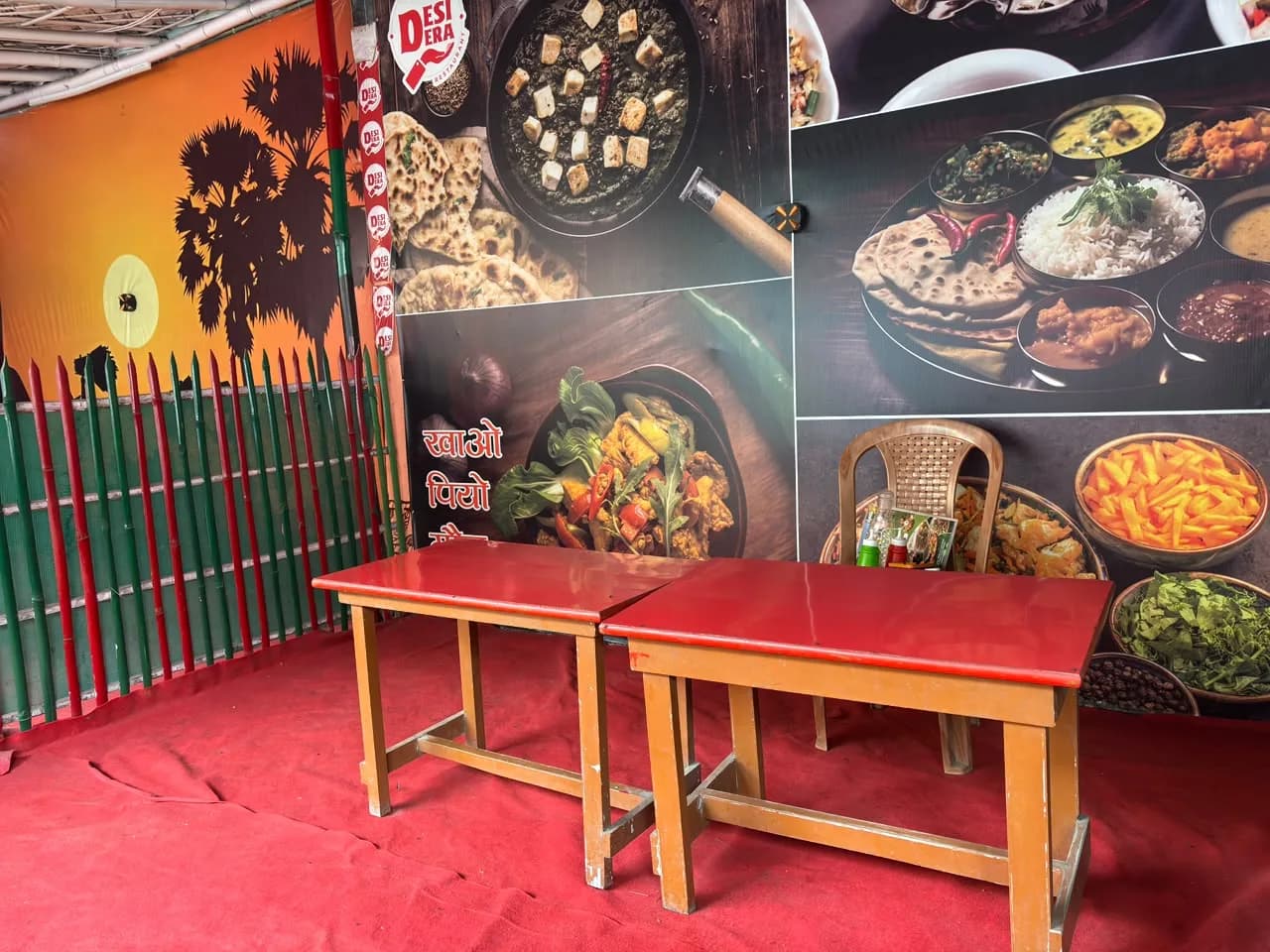 Booth with tables