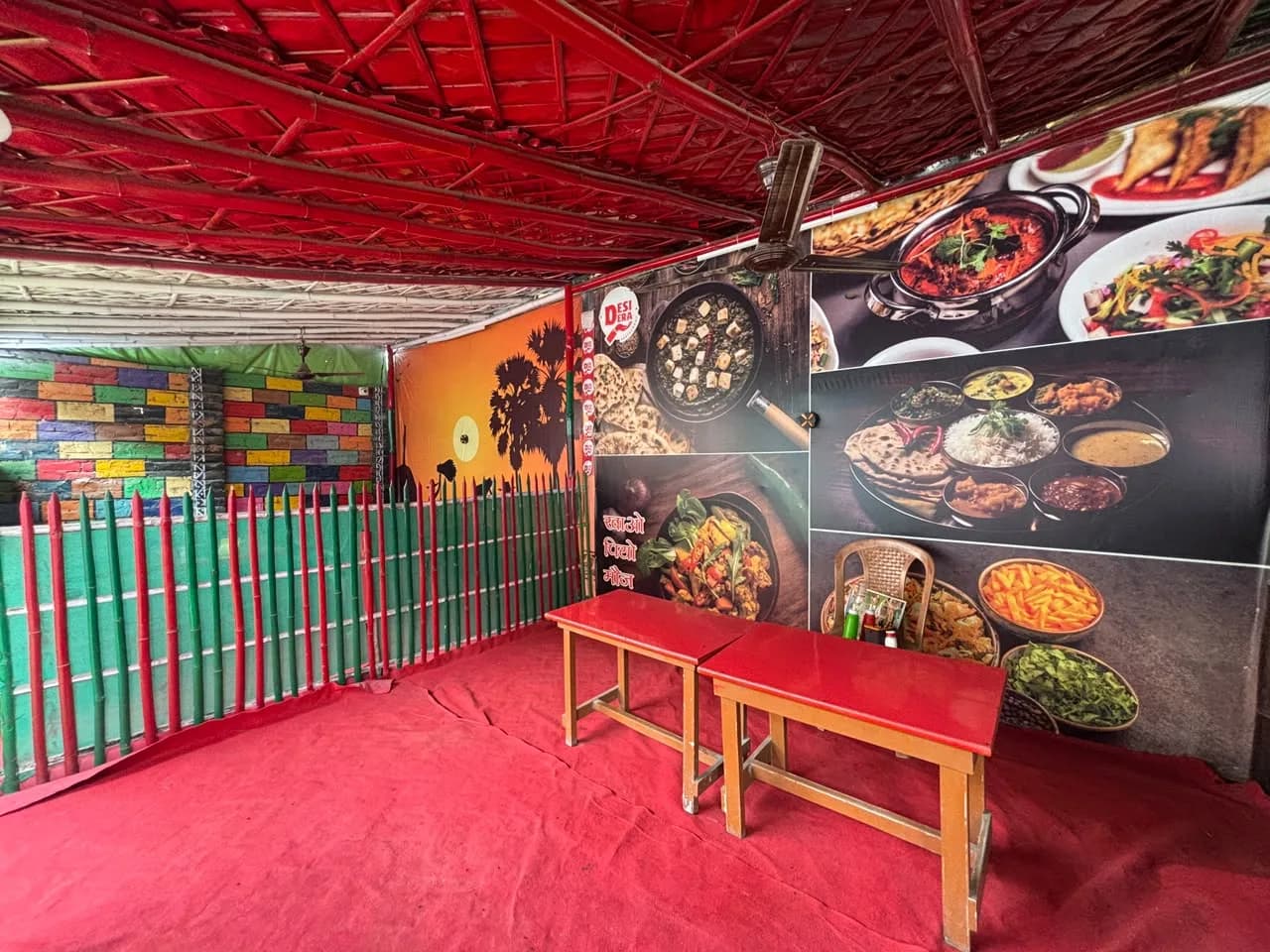 Covered booth